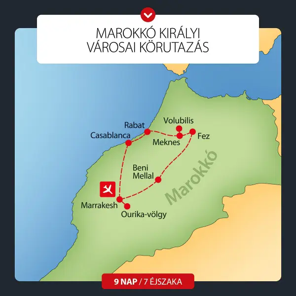 Marokkó királyi városai körutazás kép
