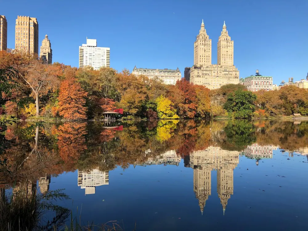 central park tó tükröződés