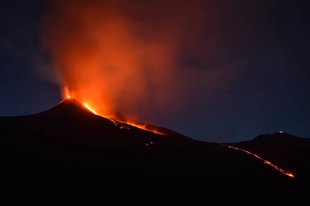 etna éjszakai kitörés