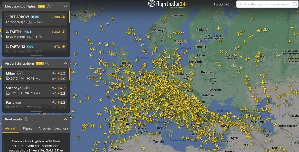 flightradar járatok követése légiközlekedés