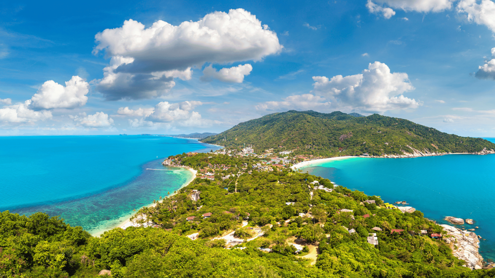 Koh Phangan sziget, fenti nézetből, gyönyörű panorámával