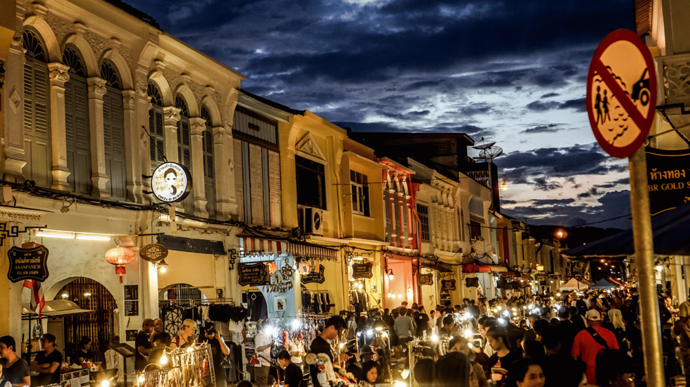 Phuket, Thaiföld Old Town nyüzsgő utcája