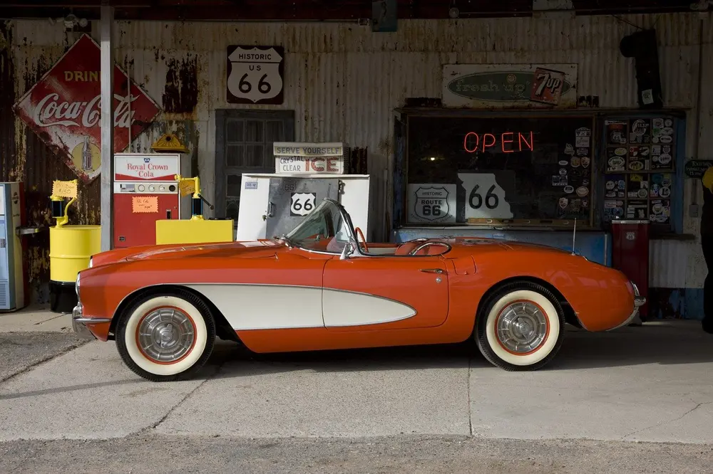 66-os út corvette kabrió utas chicago los angeles amarillo mortons travel