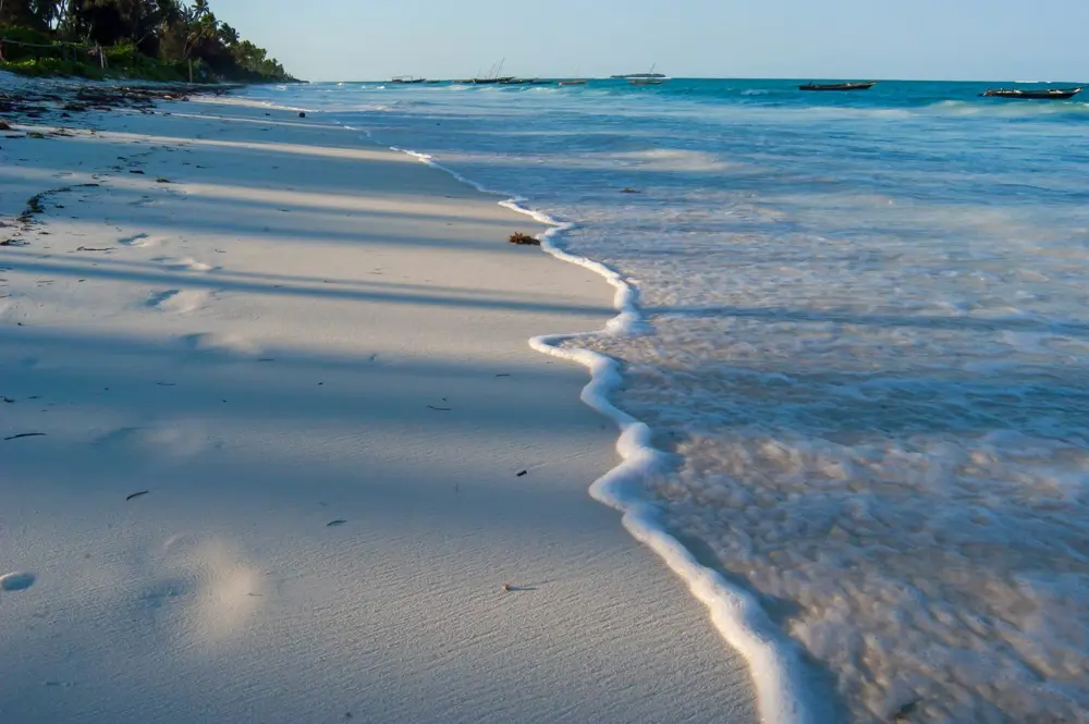 fehér homok zanzibár egyik tökéletes strandján