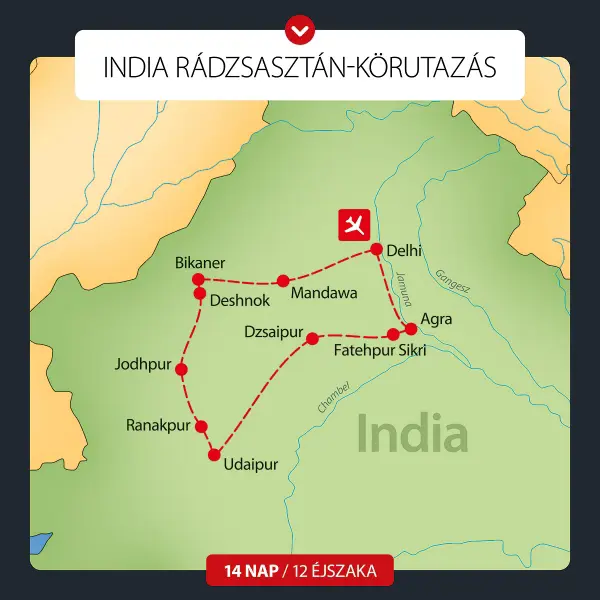 India Rádzsasztán-körutazás 14 nap / 12 éj kép