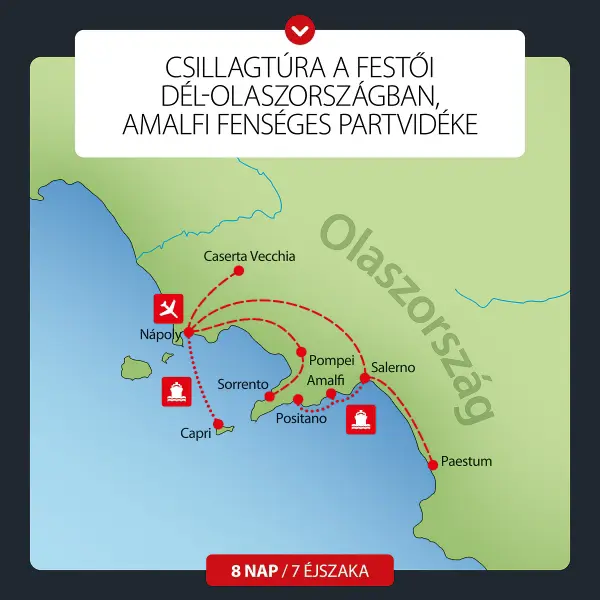 Amalfi Csillagtúra a festői Dél-Olaszországban 8 nap / 7 éj kép