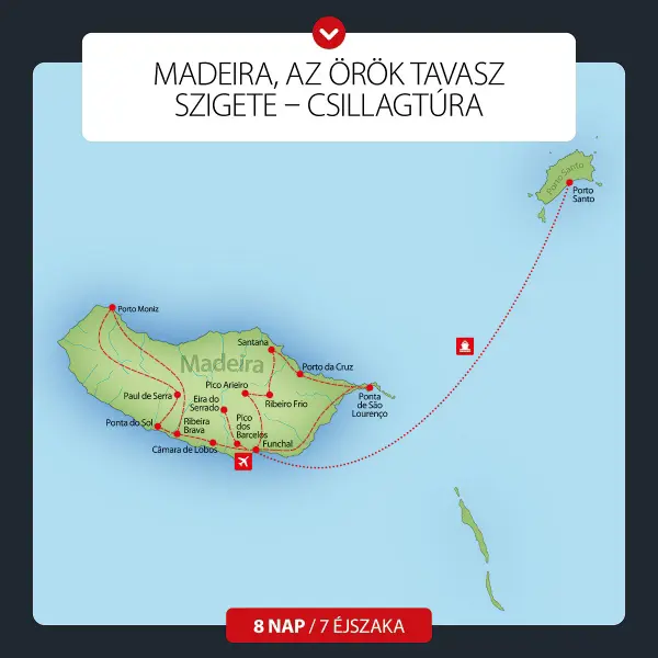 Madeira, az örök tavasz szigete - csillagtúra 8 nap / 7 éj kép