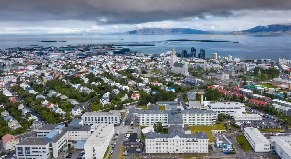 raykjavík belvárosa felülnézetből