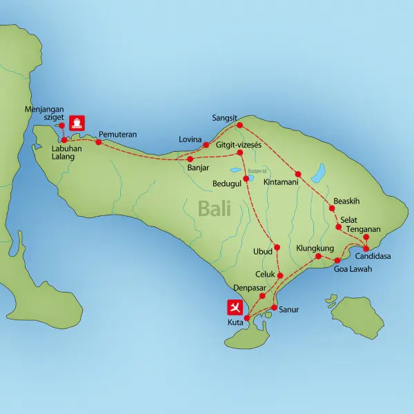 Bali körutazás tengerparti nyaralással kép
